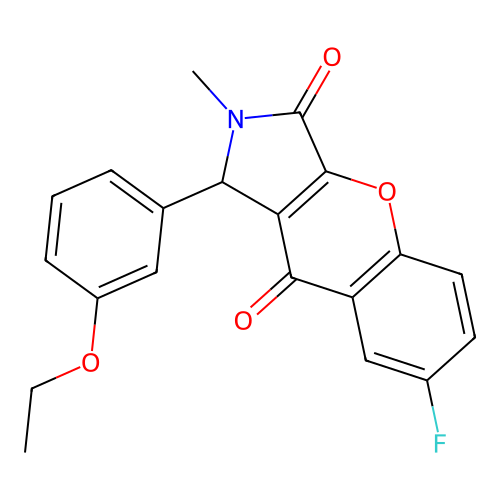1-(3-Ethoxyphenyl)-7-fluoro-2-methyl-1,2-dihydrochromeno[2,3-c]pyrrole-3,9-dione structure