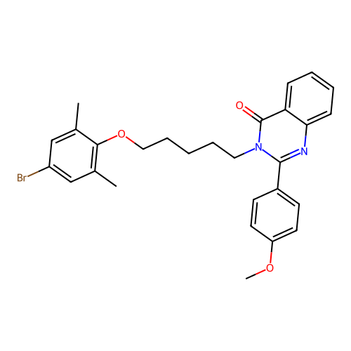 3-(5-(4-bromo-2,6-dimethylphenoxy)pentyl)-2-(4-methoxyphenyl)quinazolin-4(3H)-one structure