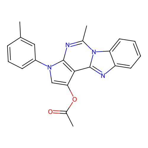 5-methyl-3-(m-tolyl)-3H-benzo[4,5]imidazo[1,2-c]pyrrolo[3,2-e]pyrimidin-1-yl acetate structure