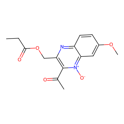(3-Acetyl-6-methoxy-4-oxidoquinoxalin-2-yl)methyl propanoate structure