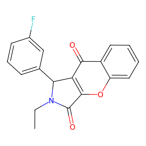 2-Ethyl-1-(3-fluorophenyl)-1,2-dihydrochromeno[2,3-c]pyrrole-3,9-dione structure