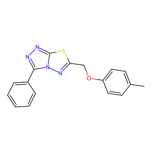 6-[(4-Methylphenoxy)methyl]-3-phenyl[1,2,4]triazolo[3,4-b][1,3,4]thiadiazole structure