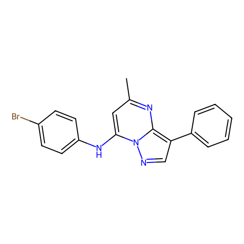 N-(4-bromophenyl)-5-methyl-3-phenylpyrazolo[1,5-a]pyrimidin-7-amine structure