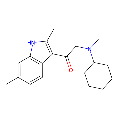 2-[cyclohexyl(methyl)amino]-1-(2,6-dimethyl-1H-indol-3-yl)ethanone structure