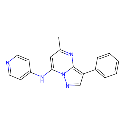 5-methyl-3-phenyl-N-(pyridin-4-yl)pyrazolo[1,5-a]pyrimidin-7-amine structure