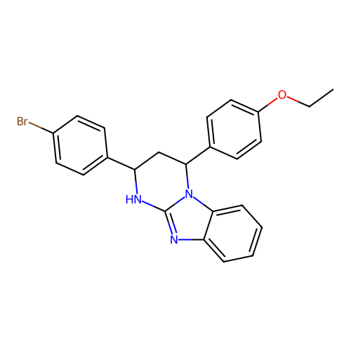 2-(4-bromophenyl)-4-(4-ethoxyphenyl)-1,2,3,4-tetrahydropyrimido[1,2-a]benzimidazole structure