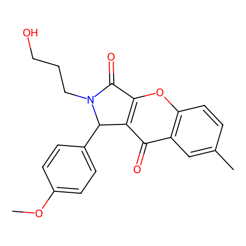 2-(3-hydroxypropyl)-1-(4-methoxyphenyl)-7-methyl-1,2-dihydrochromeno[2,3-c]pyrrole-3,9-dione structure
