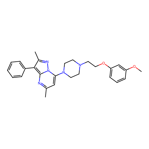 7-(4-(2-(3-methoxyphenoxy)ethyl)piperazin-1-yl)-2,5-dimethyl-3-phenylpyrazolo[1,5-a]pyrimidine structure