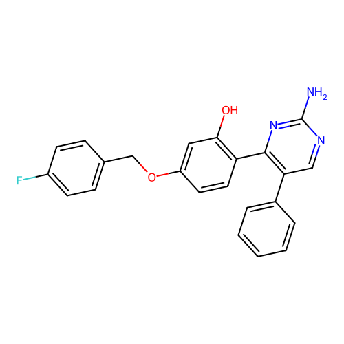 2-(2-Amino-5-phenylpyrimidin-4-yl)-5-[(4-fluorophenyl)methoxy]phenol structure