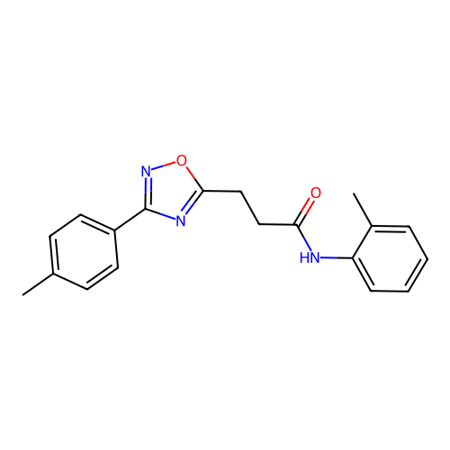 N-(2-methylphenyl)-3-[3-(4-methylphenyl)-1,2,4-oxadiazol-5-yl]propanamide structure