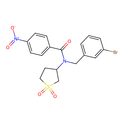 N-(3-bromobenzyl)-N-(1,1-dioxidotetrahydrothiophen-3-yl)-4-nitrobenzamide structure