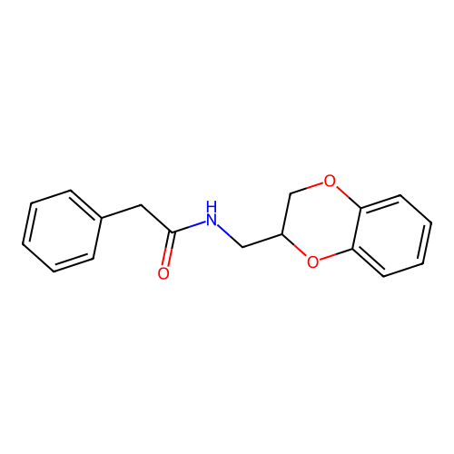 N-(2,3-dihydro-1,4-benzodioxin-3-ylmethyl)-2-phenylacetamide structure