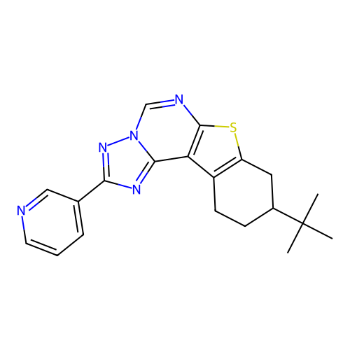 9-(TERT-BUTYL)-2-(3-PYRIDYL)-8,9,10,11-TETRAHYDRO[1]BENZOTHIENO[3,2-E][1,2,4]TRIAZOLO[1,5-C]PYRIMIDINE structure