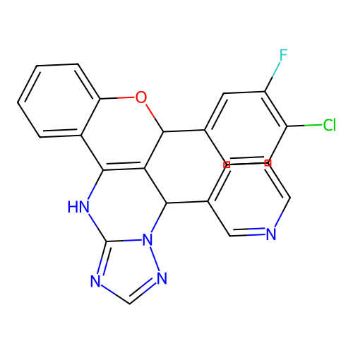 C23H15ClFN5O structure