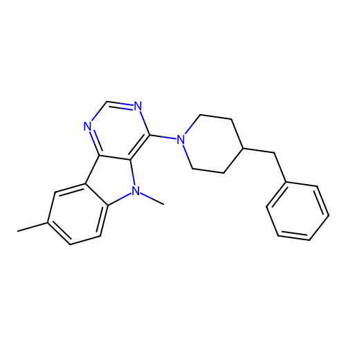 4-(4-benzylpiperidin-1-yl)-5,8-dimethyl-5H-pyrimido[5,4-b]indole structure