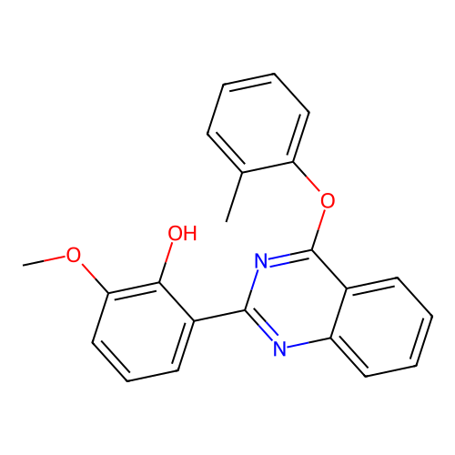 2-Methoxy-6-[4-(2-methylphenoxy)quinazolin-2-yl]phenol structure