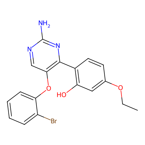 2-[2-Amino-5-(2-bromophenoxy)pyrimidin-4-yl]-5-ethoxyphenol structure