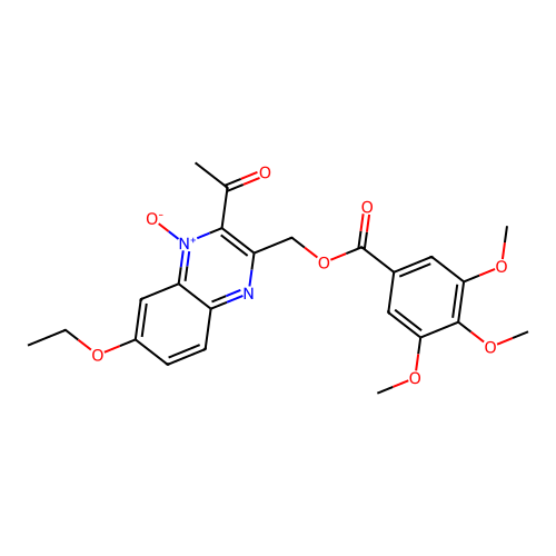 (3-Acetyl-6-ethoxy-4-oxidoquinoxalin-2-yl)methyl 3,4,5-trimethoxybenzoate structure