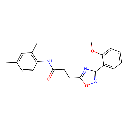 N-(2,4-dimethylphenyl)-3-[3-(2-methoxyphenyl)-1,2,4-oxadiazol-5-yl]propanamide structure