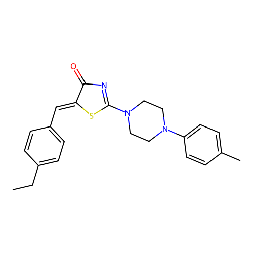 (5Z)-5-(4-ethylbenzylidene)-2-[4-(4-methylphenyl)piperazin-1-yl]-1,3-thiazol-4(5H)-one structure