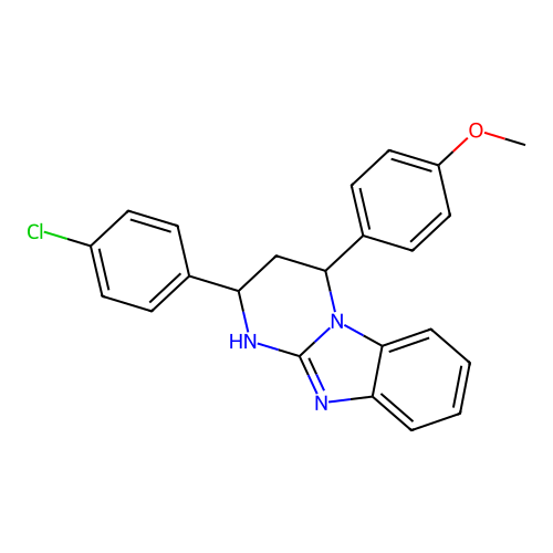 2-(4-chlorophenyl)-4-(4-methoxyphenyl)-1,2,3,4-tetrahydropyrimido[1,2-a]benzimidazole structure