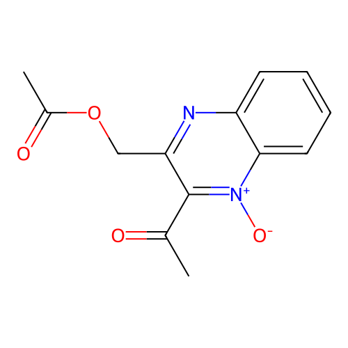 3-(Acetoxymethyl)-2-acetylquinoxaline 1-oxide structure