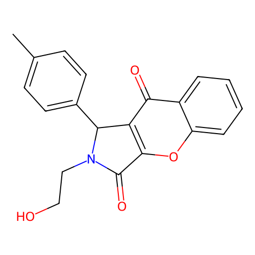2-(2-hydroxyethyl)-1-(4-methylphenyl)-1,2-dihydrochromeno[2,3-c]pyrrole-3,9-dione structure