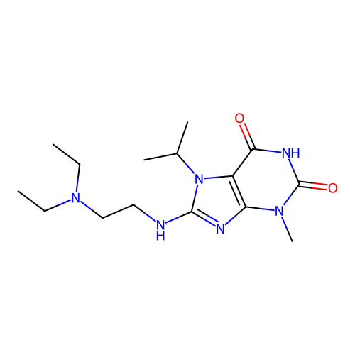 8-(2-diethylaminoethylamino)-3-methyl-7-propan-2-yl-purine-2,6-dione structure