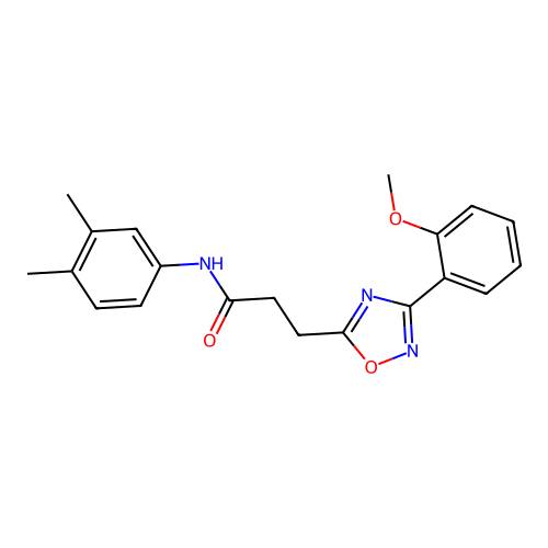 N-(3,4-dimethylphenyl)-3-[3-(2-methoxyphenyl)-1,2,4-oxadiazol-5-yl]propanamide structure