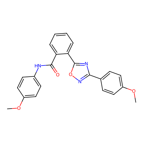 N-(4-methoxyphenyl)-2-[3-(4-methoxyphenyl)-1,2,4-oxadiazol-5-yl]benzamide structure
