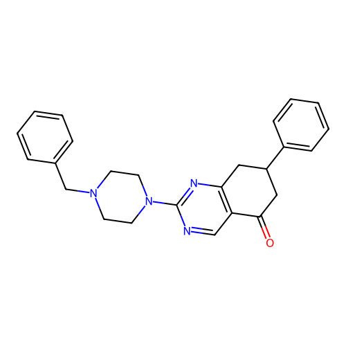 2-(4-benzylpiperazin-1-yl)-7-phenyl-7,8-dihydroquinazolin-5(6H)-one structure
