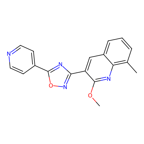 2-Methoxy-8-methyl-3-[5-(pyridin-4-yl)-1,2,4-oxadiazol-3-yl]quinoline structure