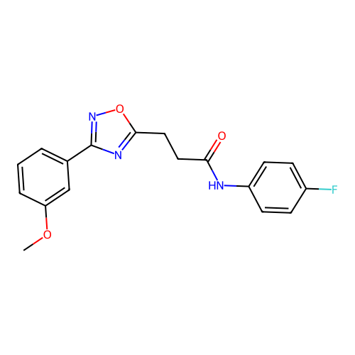 N-(4-fluorophenyl)-3-[3-(3-methoxyphenyl)-1,2,4-oxadiazol-5-yl]propanamide structure