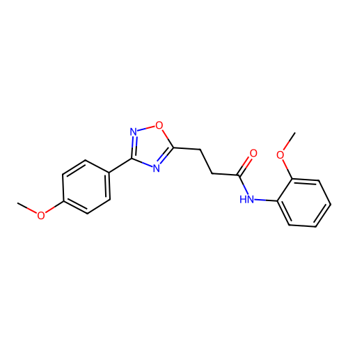 N-(2-methoxyphenyl)-3-[3-(4-methoxyphenyl)-1,2,4-oxadiazol-5-yl]propanamide structure