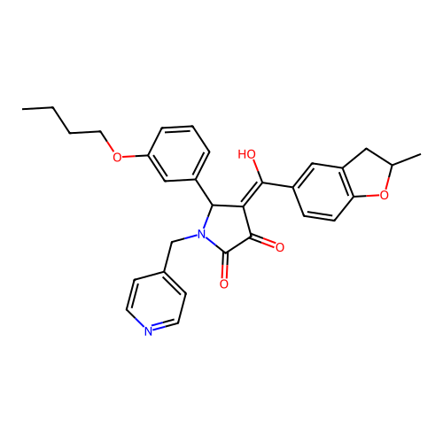 5-(3-butoxyphenyl)-3-hydroxy-4-(2-methyl-2,3-dihydro-1-benzofuran-5-carbonyl)-1-[(pyridin-4-yl)methyl]-2,5-dihydro-1H-pyrrol-2-one structure