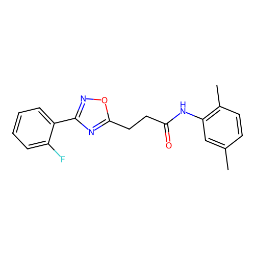 N-(2,5-dimethylphenyl)-3-[3-(2-fluorophenyl)-1,2,4-oxadiazol-5-yl]propanamide structure