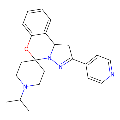 1'-isopropyl-2-(pyridin-4-yl)-1,10b-dihydrospiro[benzo[e]pyrazolo[1,5-c][1,3]oxazine-5,4'-piperidine] structure