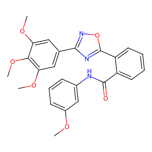 N-(3-methoxyphenyl)-2-[3-(3,4,5-trimethoxyphenyl)-1,2,4-oxadiazol-5-yl]benzamide structure