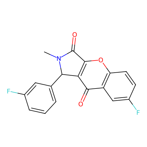 7-Fluoro-1-(3-fluorophenyl)-2-methyl-1,2-dihydrochromeno[2,3-c]pyrrole-3,9-dione structure