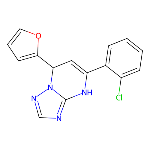 5-(2-Chlorophenyl)-7-(furan-2-yl)-4,7-dihydro[1,2,4]triazolo[1,5-a]pyrimidine structure