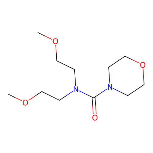 N,N-bis(2-methoxyethyl)morpholine-4-carboxamide structure
