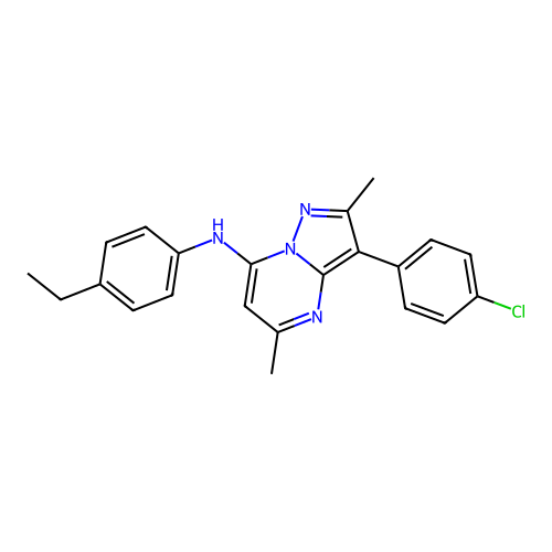 3-(4-chlorophenyl)-N-(4-ethylphenyl)-2,5-dimethylpyrazolo[1,5-a]pyrimidin-7-amine structure