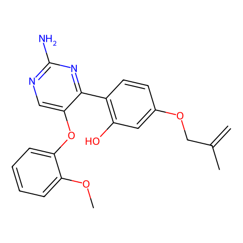 2-(2-Amino-5-(2-methoxyphenoxy)pyrimidin-4-yl)-5-((2-methylallyl)oxy)phenol structure