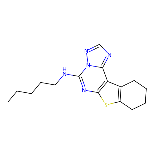 N-pentyl-8,9,10,11-tetrahydro[1]benzothieno[3,2-e][1,2,4]triazolo[1,5-c]pyrimidin-5-amine structure