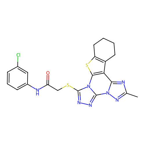 C21H18ClN7OS2 structure