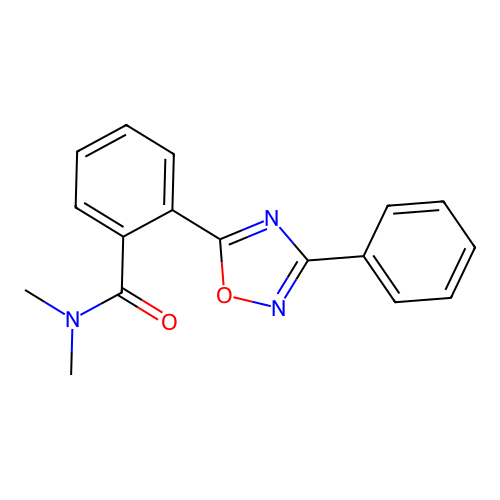 N,N-dimethyl-2-(3-phenyl-1,2,4-oxadiazol-5-yl)benzamide structure
