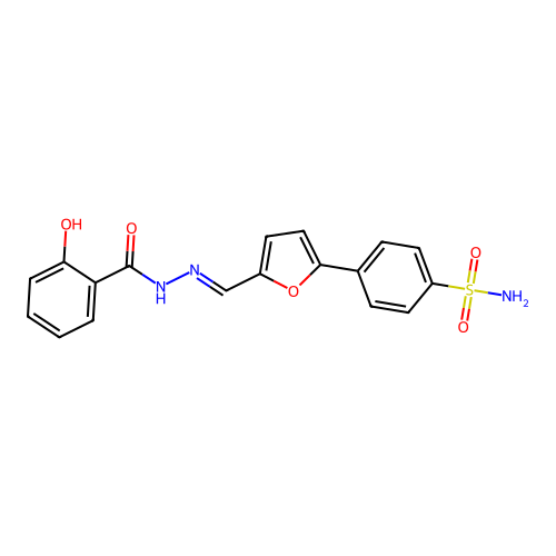 4-{5-[(2-Hydroxy-benzoyl)-hydrazonomethyl]-furan-2-yl}-benzenesulfonamide structure