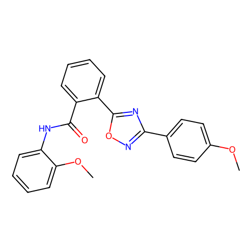 N-(2-methoxyphenyl)-2-[3-(4-methoxyphenyl)-1,2,4-oxadiazol-5-yl]benzamide structure