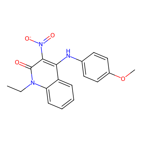 1-ethyl-4-[(4-methoxyphenyl)amino]-3-nitroquinolin-2(1H)-one structure