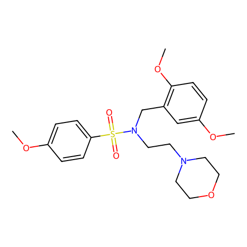 N-(2,5-dimethoxybenzyl)-4-methoxy-N-[2-(morpholin-4-yl)ethyl]benzenesulfonamide structure